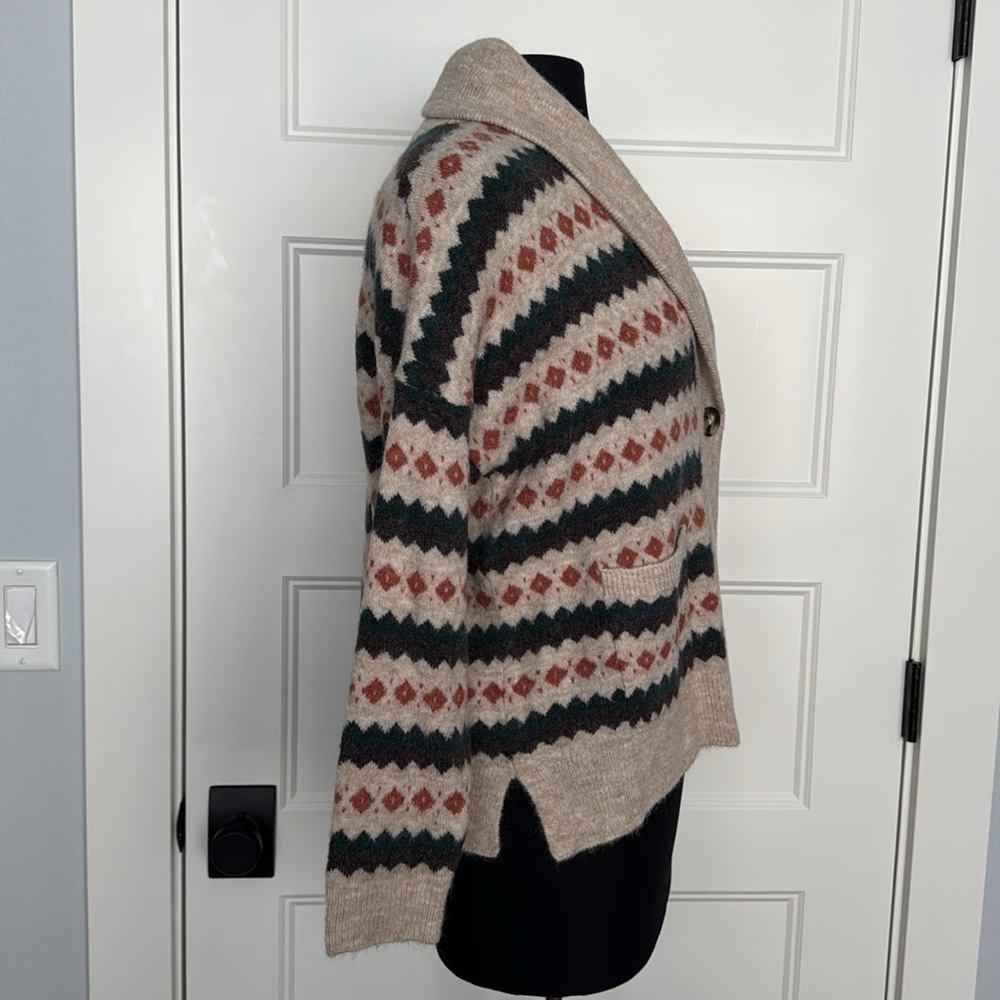 NWT Madewell Harland Fair Isle Cardigan Sweater in Sz X-Small - Picture 8 of 16